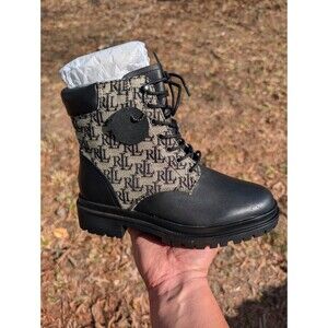 Ralph Lauren Carlee Bootie Black Logo Women's 6.5